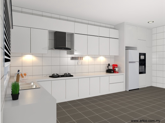 Kitchen Cabinet 3D Design Drawing - Perak