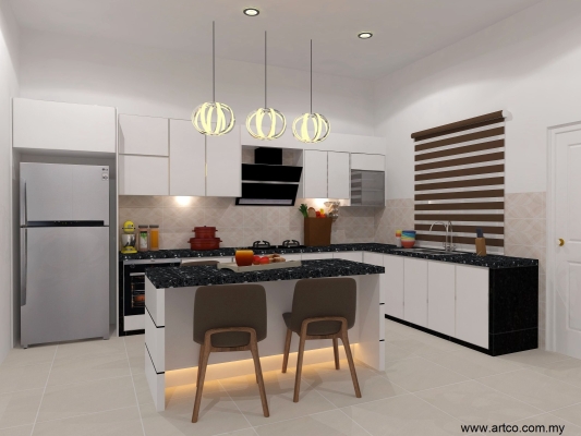 Kitchen Cabinet 3D Design Drawing - Perak