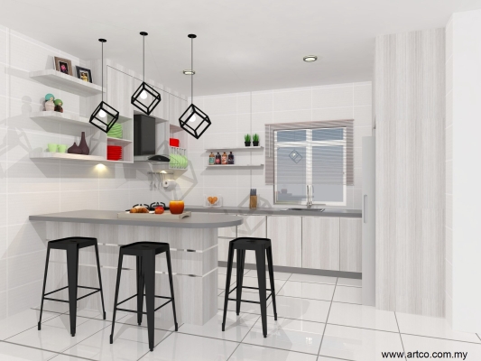 Kitchen Cabinet 3D Design Drawing - Perak