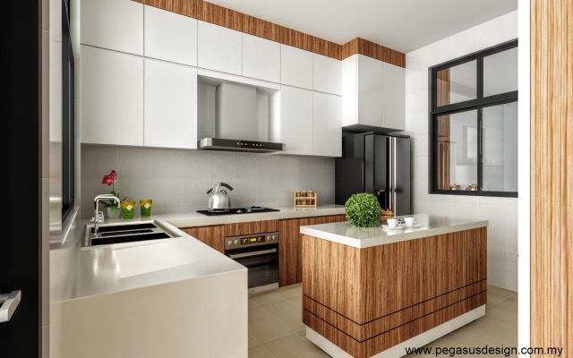 Lukisan 3D Rekaan Kabinet Dapur Skudai