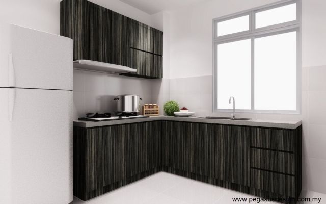 Lukisan 3D Rekaan Kabinet Dapur Skudai