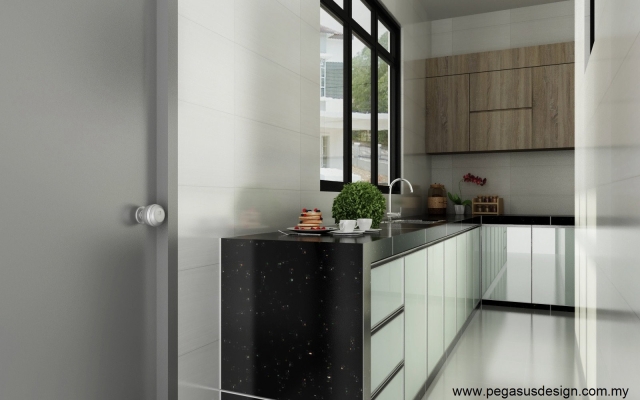 Skudai Kitchen Cabinet Design 3D Draw