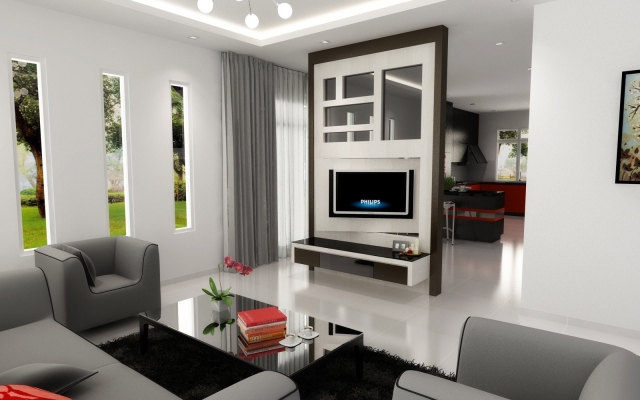 3D Living Hall Design Johor Bahru 