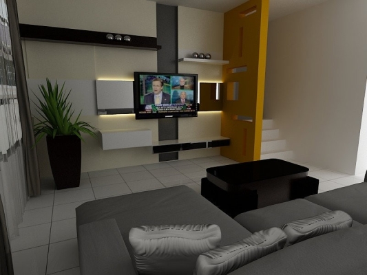 3D Living Hall Design Johor Bahru 