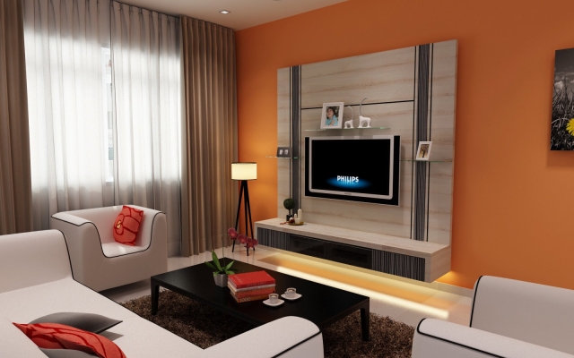 3D Living Hall Design Johor Bahru 