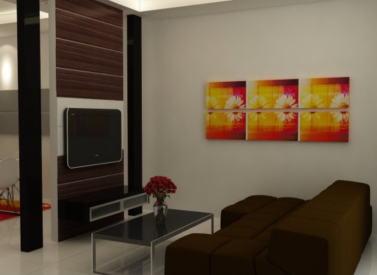 3D Living Hall Design Johor Bahru 