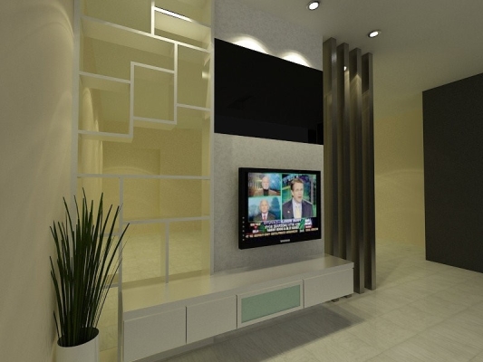 3D Living Hall Design Johor Bahru 