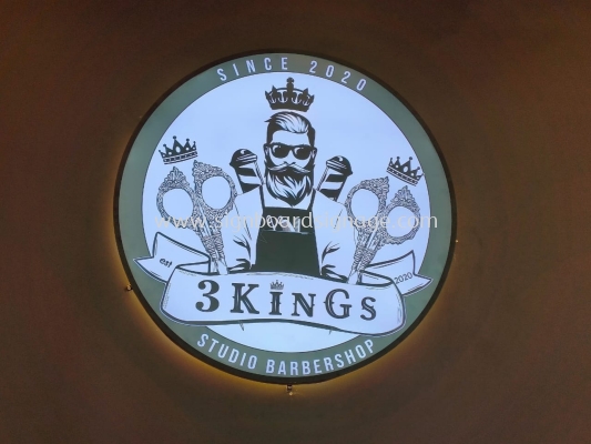 3 Kings Studio Barbershop - Indoor 3D LED Frontlit Signage - Ampang 