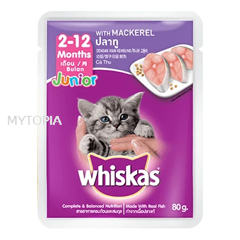 WHISKAS JUNIOR POUCH MACKEREL 80G