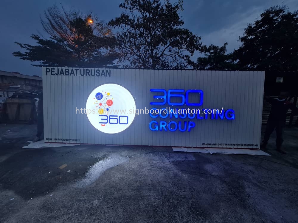 360 CONSULTING GROUP ALUMINIUM PANEL 3D LED BOX UP SIGANGE SIGNBOARD AT KUANTAN BALOK 