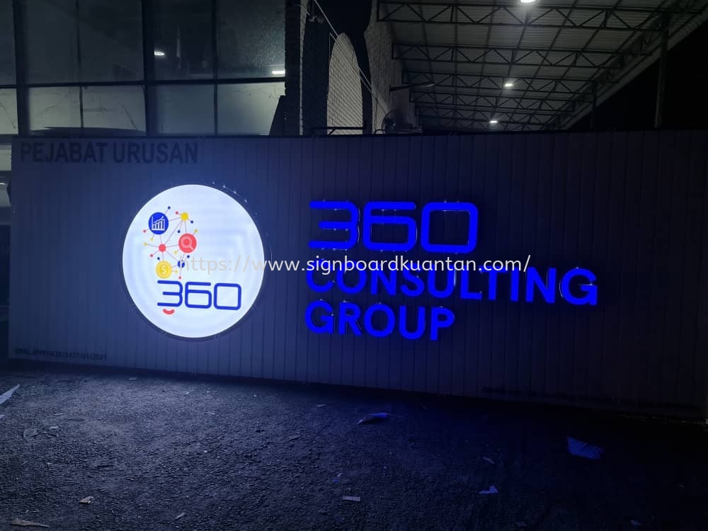 360 CONSULTING GROUP ALUMINIUM PANEL 3D LED BOX UP SIGANGE SIGNBOARD AT KUANTAN BALOK 