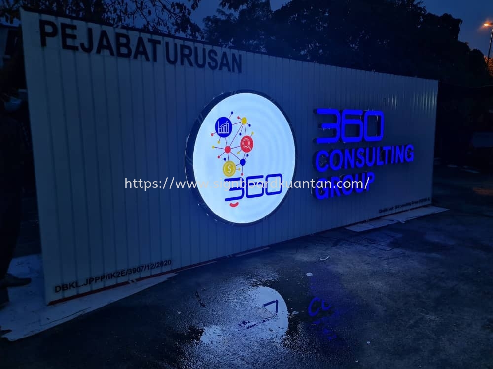 360 CONSULTING GROUP ALUMINIUM PANEL 3D LED BOX UP SIGANGE SIGNBOARD AT KUANTAN BALOK 