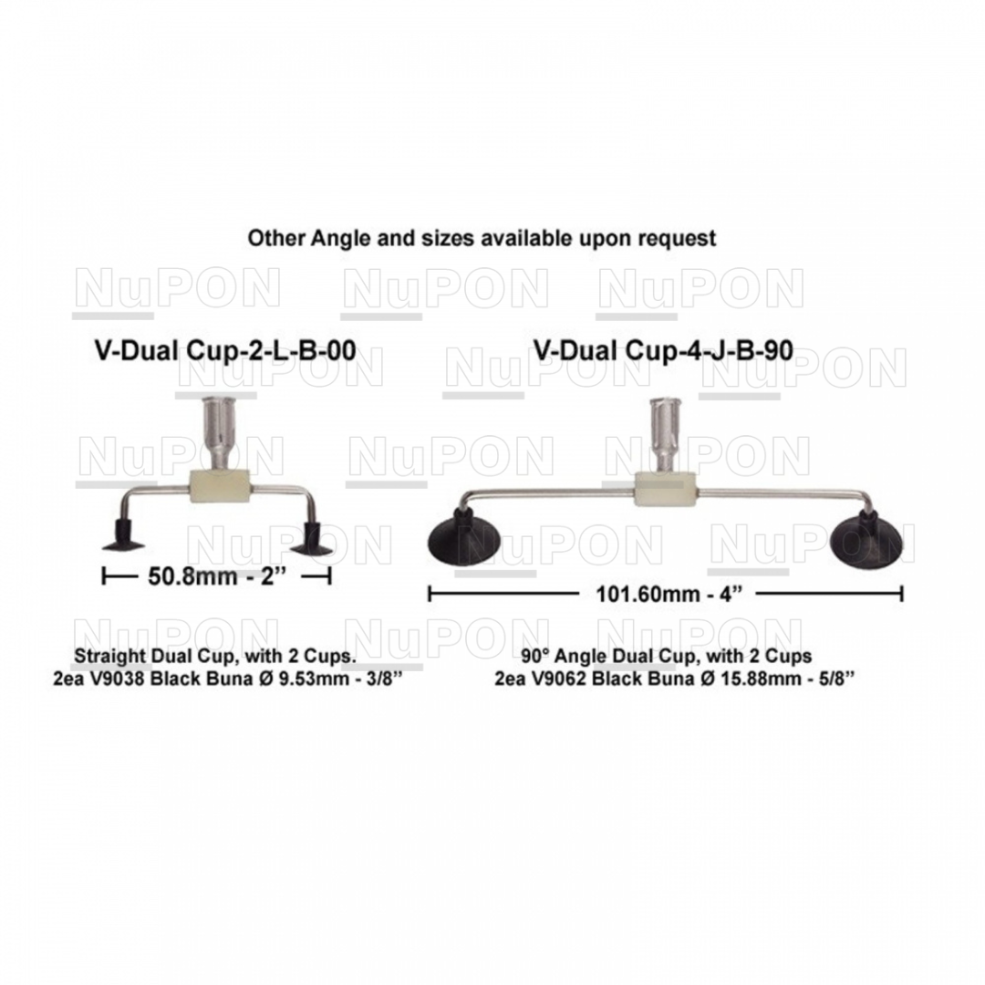 Sipel Dual Cups And Micro Vac Tips V-Dual CUP-4-J-B-90