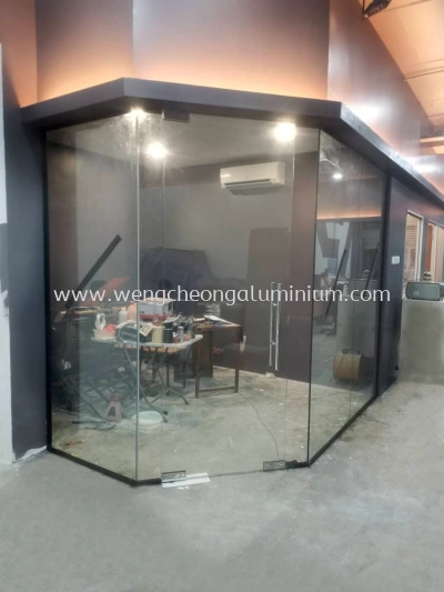 Frameless Temp Swing Door 