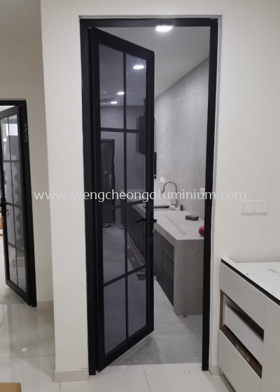 Aluminium Swing Door With Lattice Design 