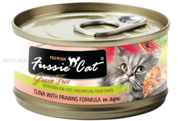 FUSSIE CAT TUNA WITH PRAWNS 80G