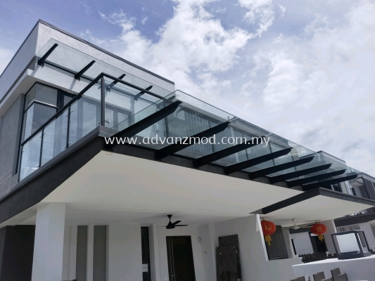 T-Beam Steel With Laminated Clear Glass Roof 