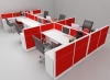 6 cubicle office workstation furniture in red and white design Office furniture Malaysia AIM Slim Block System Office Workstation