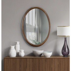 Wood Framed Oval Mirror