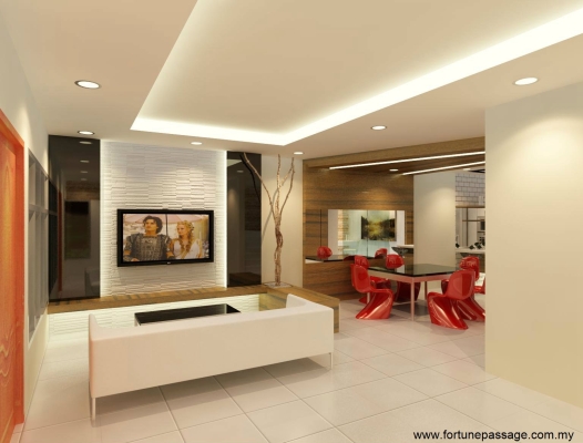 Living Hall & Plaster Ceiling 3D Design Draw