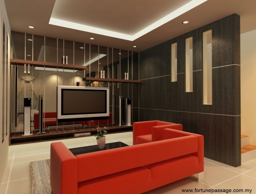 Living Hall & Plaster Ceiling 3D Design Draw