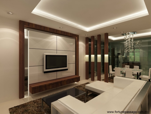 Living Hall & Plaster Ceiling 3D Design Draw