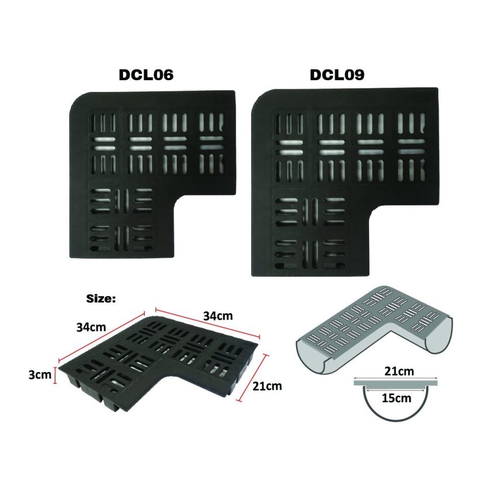 (DCL06) HEAVY DUTY L SHAPE DRAIN COVER Hardware Plastic Series