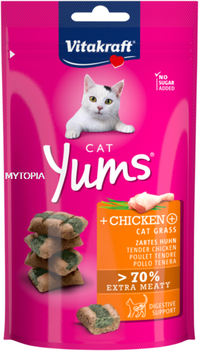 VITAKRAFT YUMS CHICKEN & CAT GRASS 40G