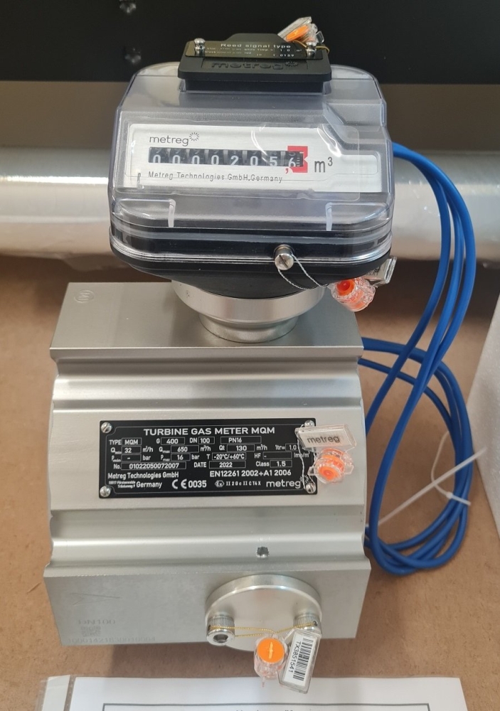 METREG Turbine Gas Meter MQM G400 DN100 PN16 Q min : 32 m3/hr, Q max : 650 m3/hr