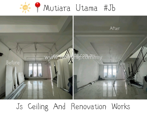 Cornice Ceiling Design #Lightholder Longkang Design #included Wiring &Led Downlight @Installation. #Mutiara Utama #Jb 