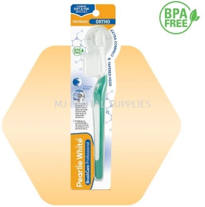 BRUSHCARE PROFESSIONAL ORTHO SOFT TOOTHBRUSH , PEARLIE WHITE