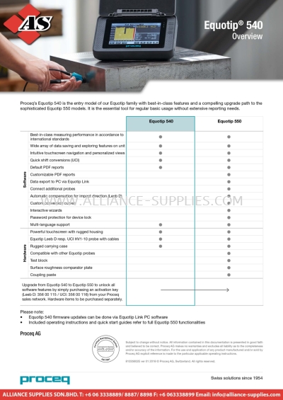 PROCEQ Equotip 540 Portable Hardness Tester Leeb D / UCI