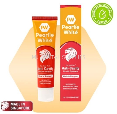 THE REAL RED (ANTI CAVITY) FLUORIDE TOOTHPASTE , PEARLIE WHITE