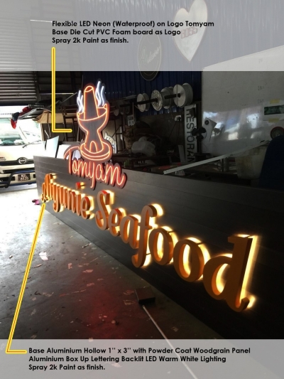 3D Box Up Signage BackLit @ Aiyunie Seafood @ Nilai