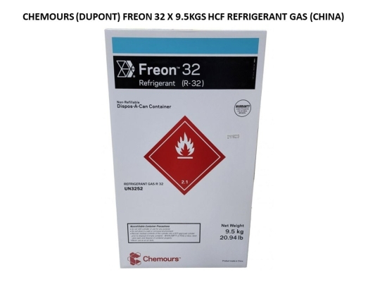 CHEMOURS (DUPONT) FREON 32 X 9.5KGS HCF REFRIGERANT GAS (CHINA)