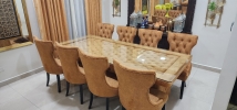 TEMPERED GLASS DINING SET 8CHAIR Dining Chair