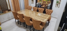 TEMPERED GLASS DINING SET 8CHAIR Dining Chair