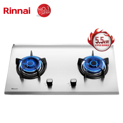 Rinnai 76cm Stainless Steel 2-Hyper Burner Gas Hob RB-72S