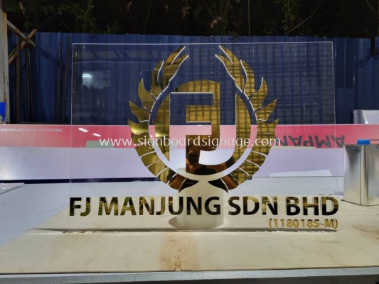 FJ Manjung Sdn Bhd - 3D Stainless Steel Gold Mirror Acrylic Poster Frame - Ampang