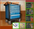 FreeGifts- 6 Drawer Tool Cart With 121+4pcs Tools ID34141 Cabinet Tool Cart Tool Storage & Tool Boxes