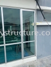 To fabrication old aluminium window change to aluminium swing door with handle lock - Tmn Sejati  Window Glass