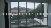 To fabrication old aluminium window change to aluminium swing door with handle lock - Tmn Sejati  Window Glass