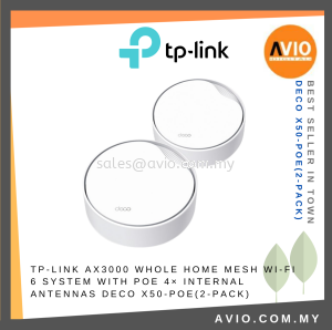 TP-LINK Tplink 2 Units 2976Mbps AX3000 Home Mesh Wi-Fi Wifi 6 System with PoE 4× Internal Antennas Deco X50-POE(2-pack)