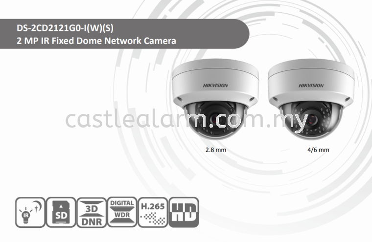 DS-2CD2121G0-IWS-2MP IR DOME HIK Vision Network IP Camera 