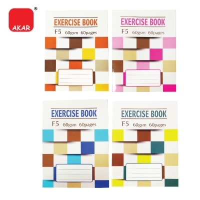 F5 Exercise Book / 60pages (4pcs/set) 60gsm / Single Line / Plaid Cover