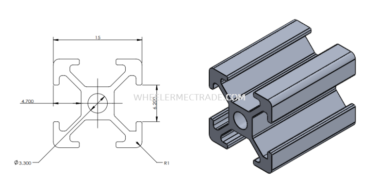 Aluminium Profile 15 x 15 P4 Series