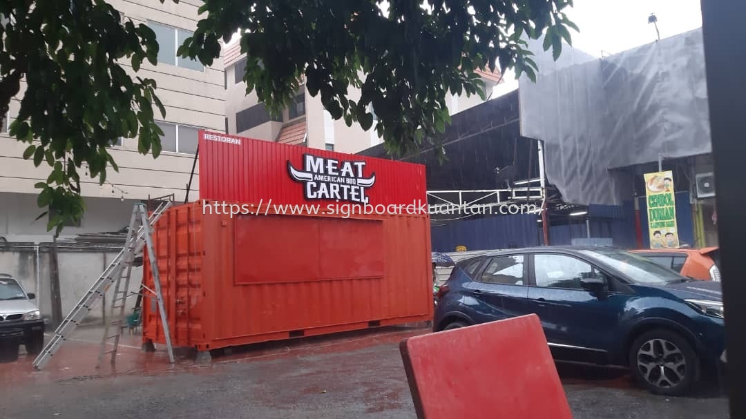 MEAT CARTEL BBQ ALUMINIUM PANEL 3D LED BOXUP SIGNAGE SIGNBOARD AT KUANTAN AIR PUTIH 