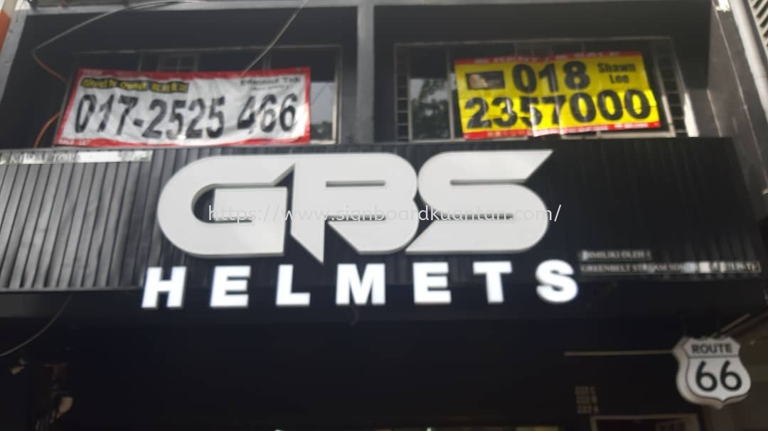 GBS HELMETS ALUMINIUM PANEL 3D LED BOXUP SIGNAGE SIGNBOARD AT KUANTAN  TAMA RAYA 