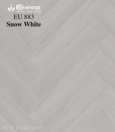 EU883 - SNOW WHITE - SPC HERRINGBONE SERIES 5MM - FLOORING