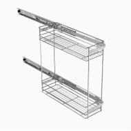 Stainless Steel Two Tier Side Pull-out Sauce Rack 